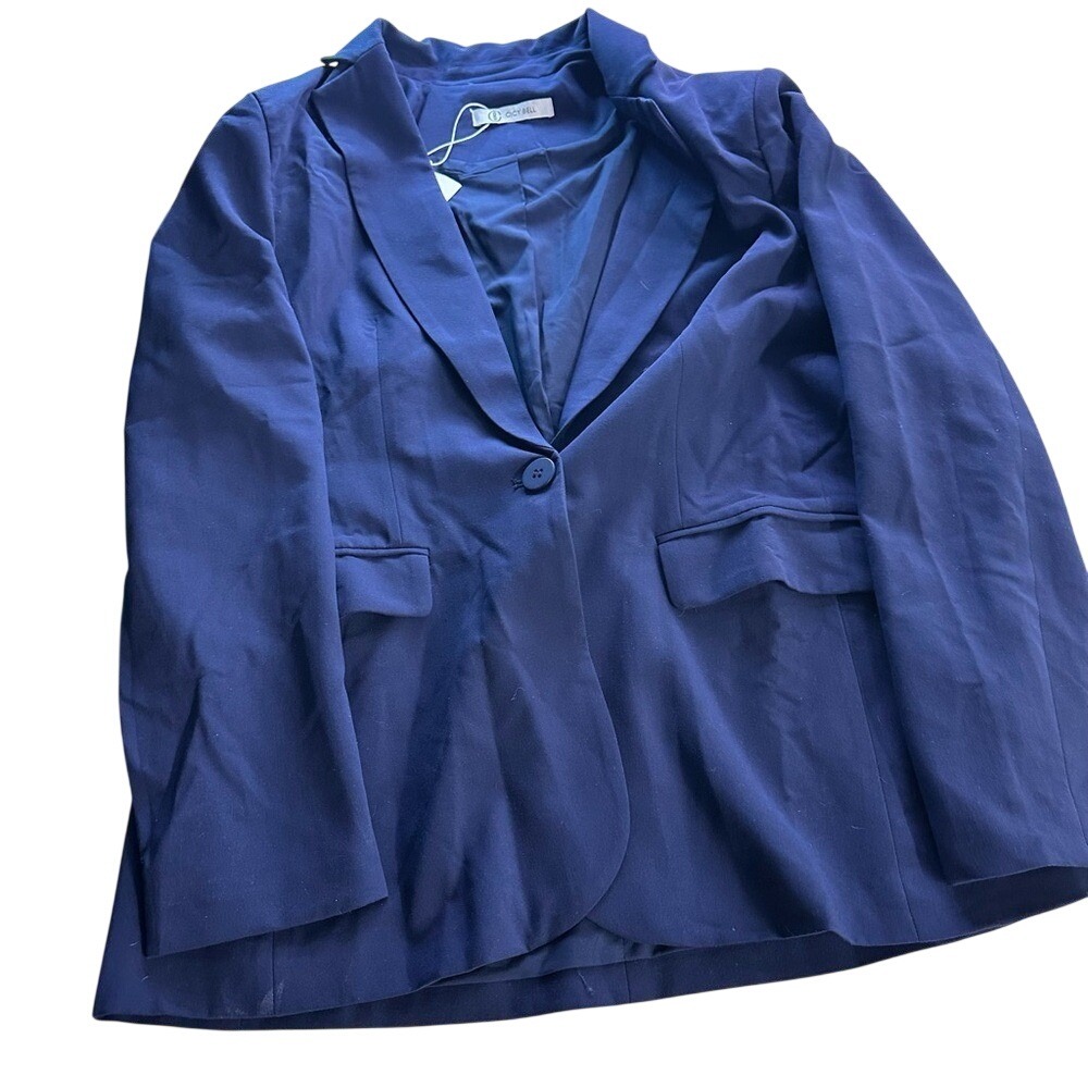 Cicy Bell Women's Navy Blue‎ Blazer NWT Single Button Career Jacket